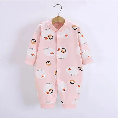 pyjama bébé sans pied - rose pingouin