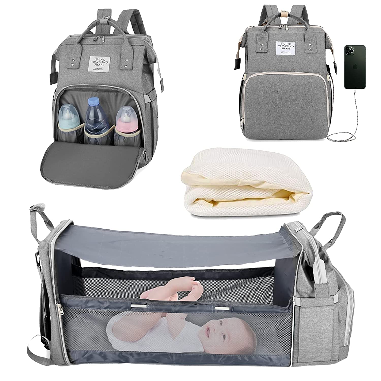 Sac à langer portatif | Berceau de voyage BabyNappy™ - La magie de bébé